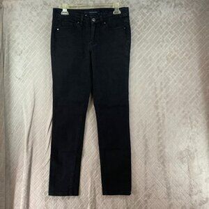 Calvin Klein Womans 28 Denim Jeans Black Ultimate Skinny Mid Rise Stretch Grunge